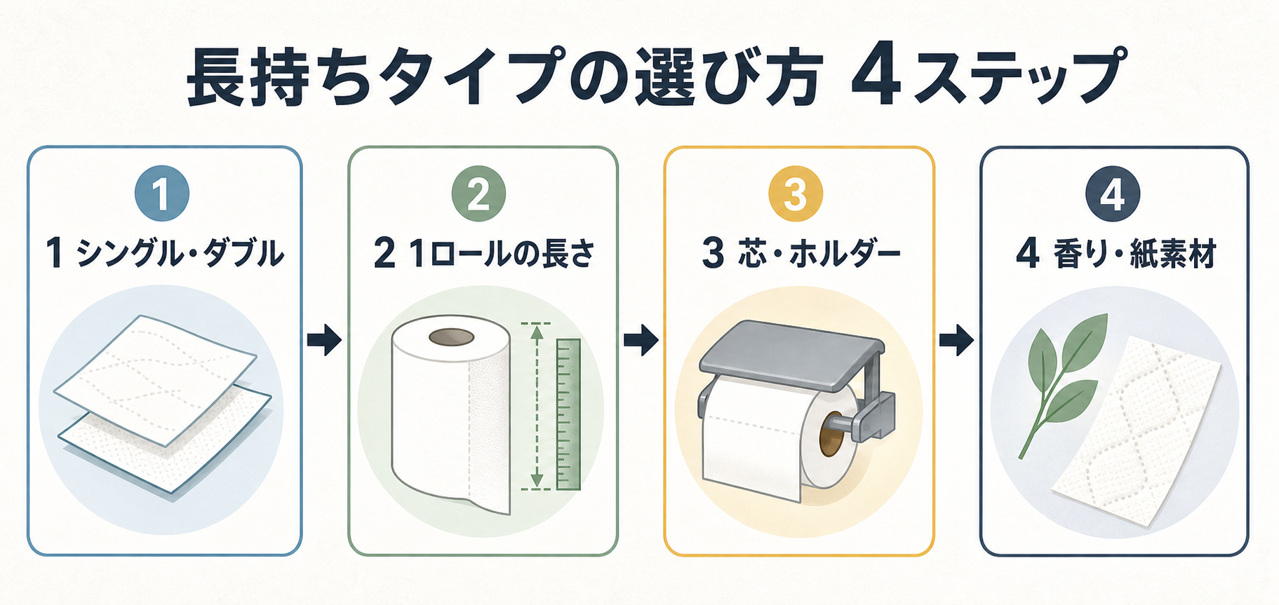 長持ちトイレットペーパーを選ぶ4つのポイント